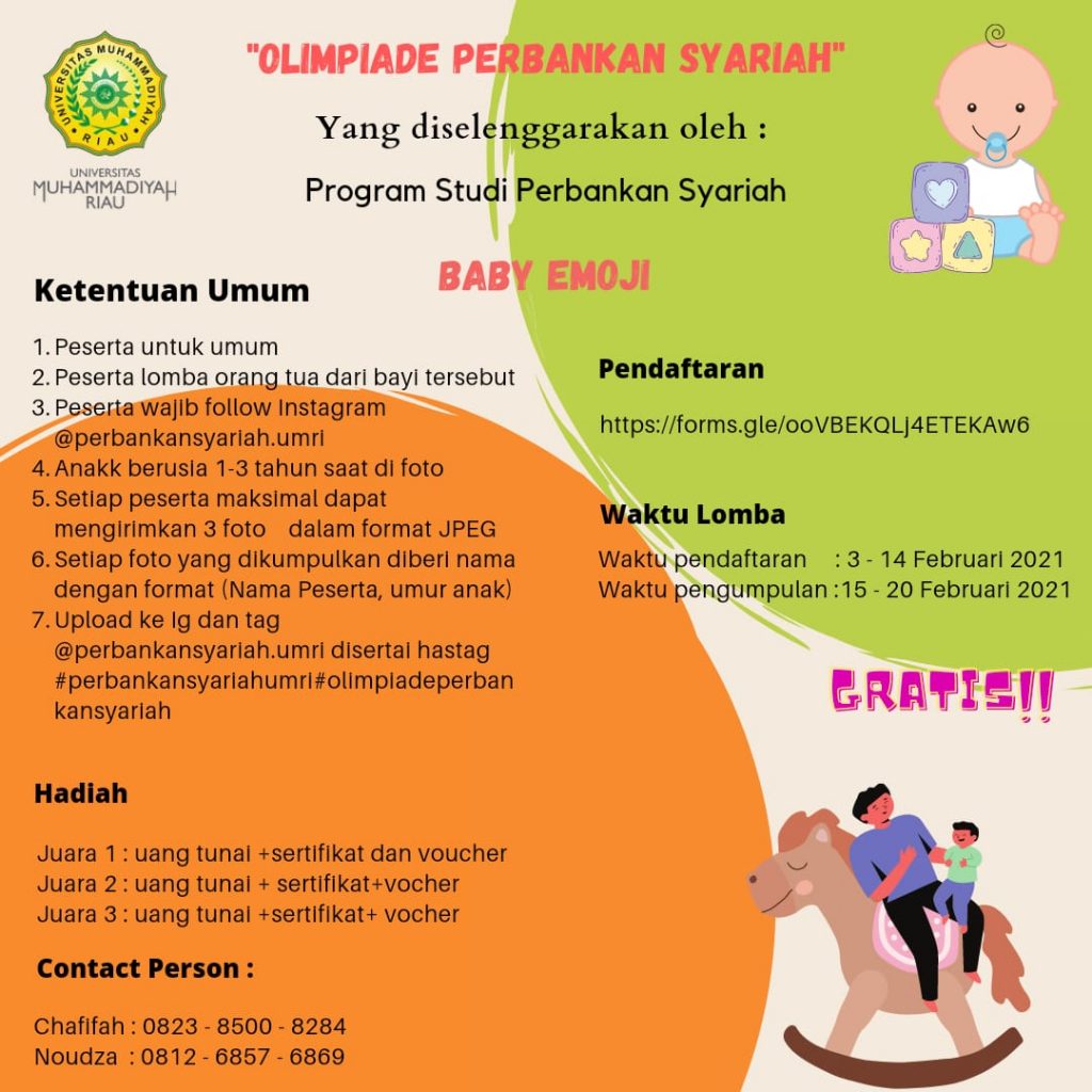Hi, ada Olimpiade Perbankan Syariah tentang baby Emoji ni, mohon disimak ya.