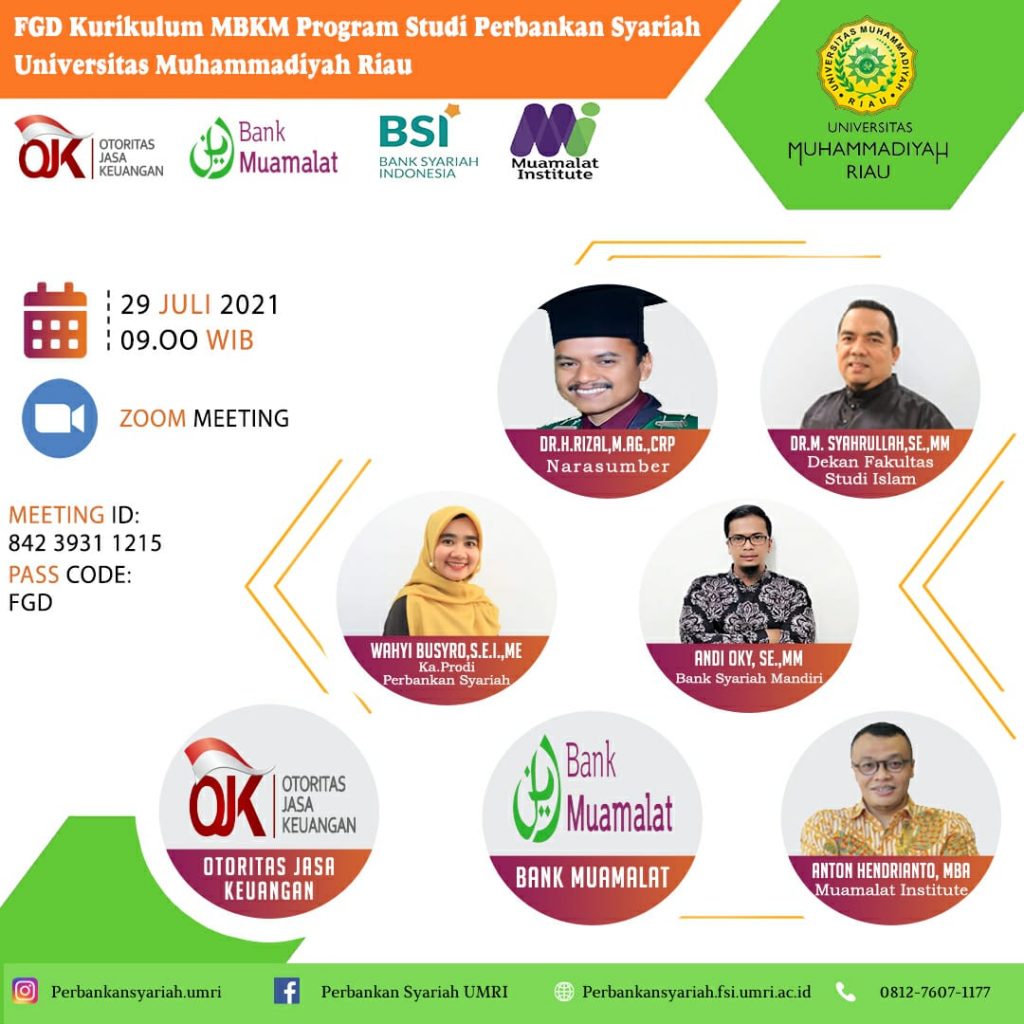 FGD Kurikulum MBKM Program Studi Perbankan Syariah Universitas Muhammadiyah Riau.